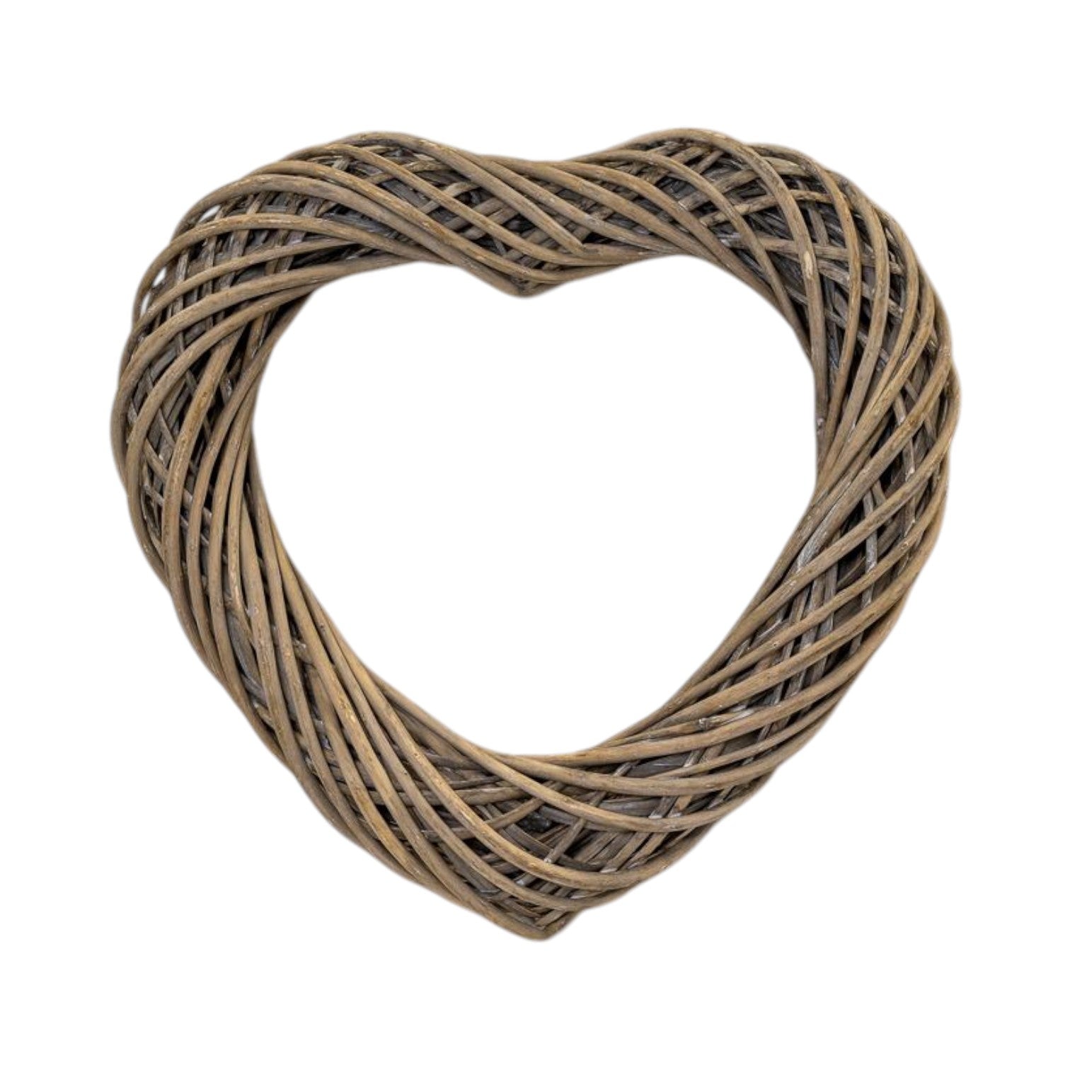 Grey Heart Thick Willow Wreath