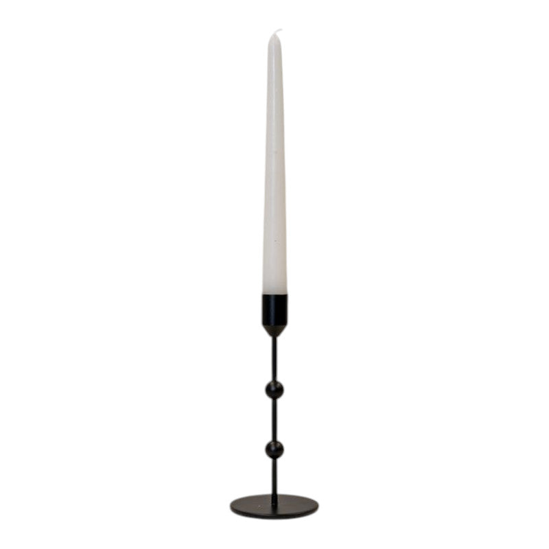 Medium Black Single Metal Candle Stick