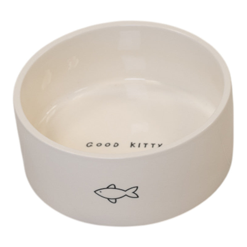 Ceramic Pet Bowl with Fish Design.
