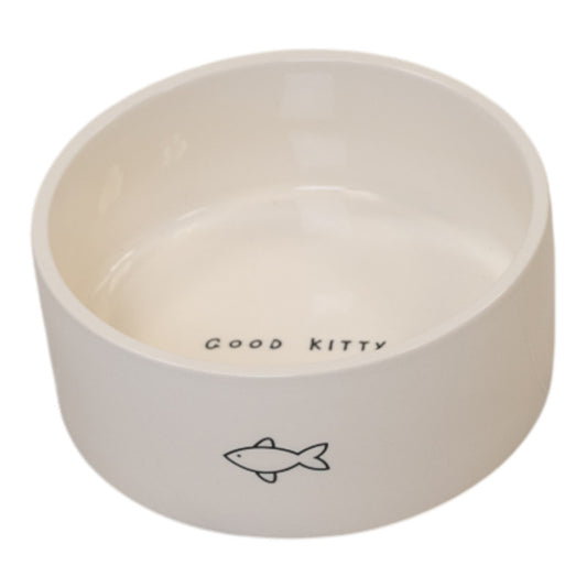 Ceramic Pet Bowl with Fish Design.