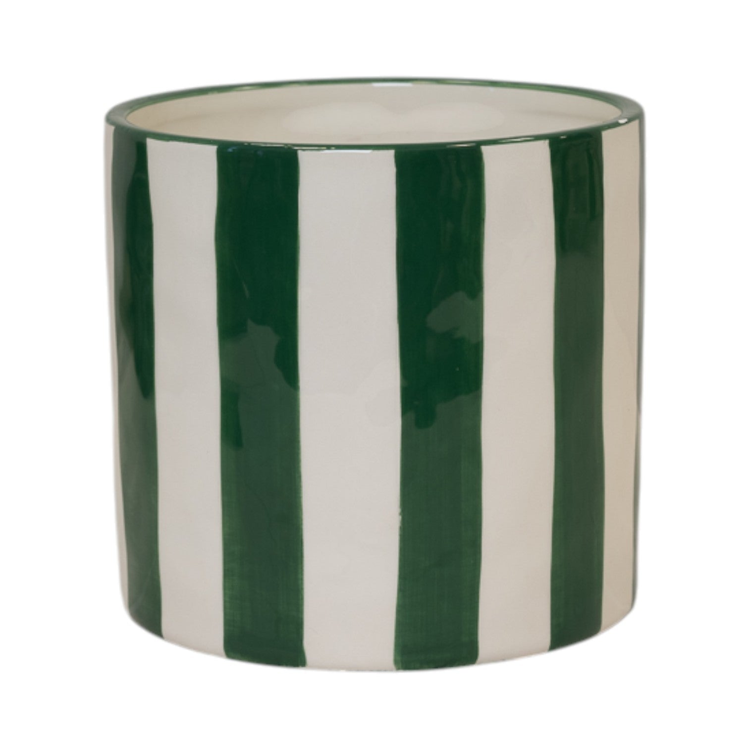 Timeless Green and White Round Pot.