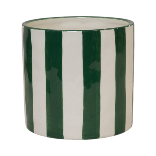 Timeless Green and White Round Pot.