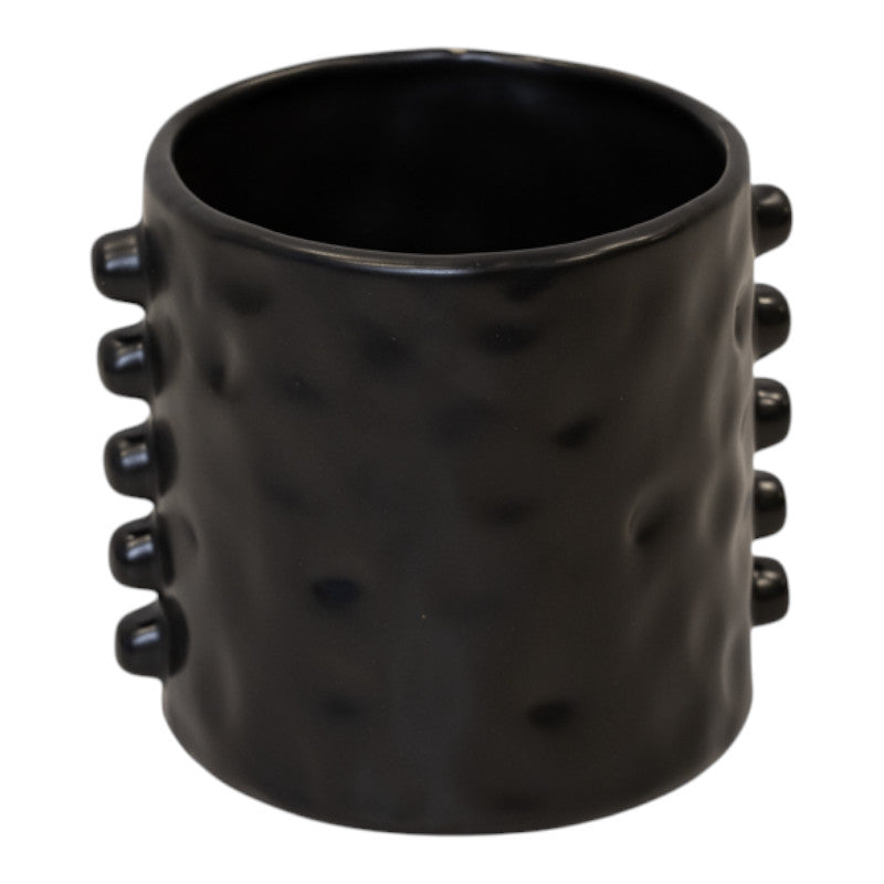Dimpled Timeless Black Pot with Bobbins