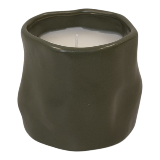 Forest Green Sculpted Candle