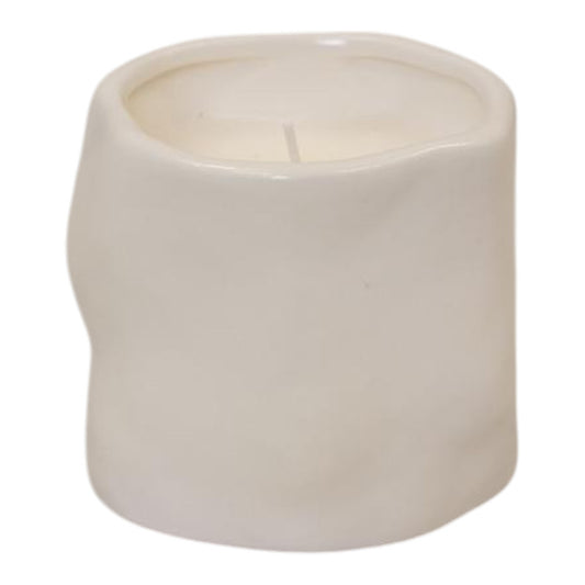 Off White Sculpted Candle