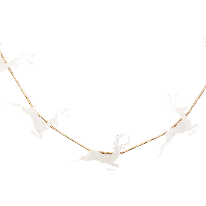 White Metal Reindeer Garland