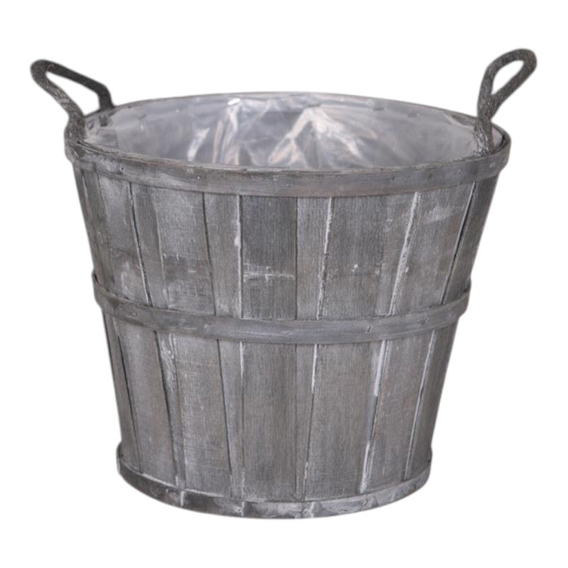 Greywashed Wooden Barrel 31cm