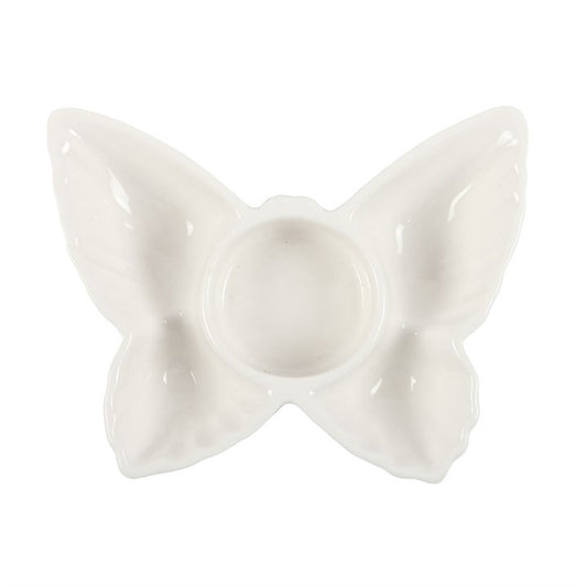White Butterfly Tealight Candle Holder