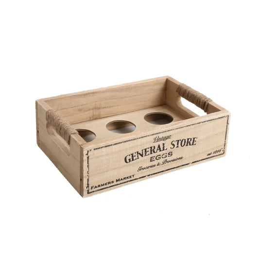 Wooden String Handle Egg Crate 19cm