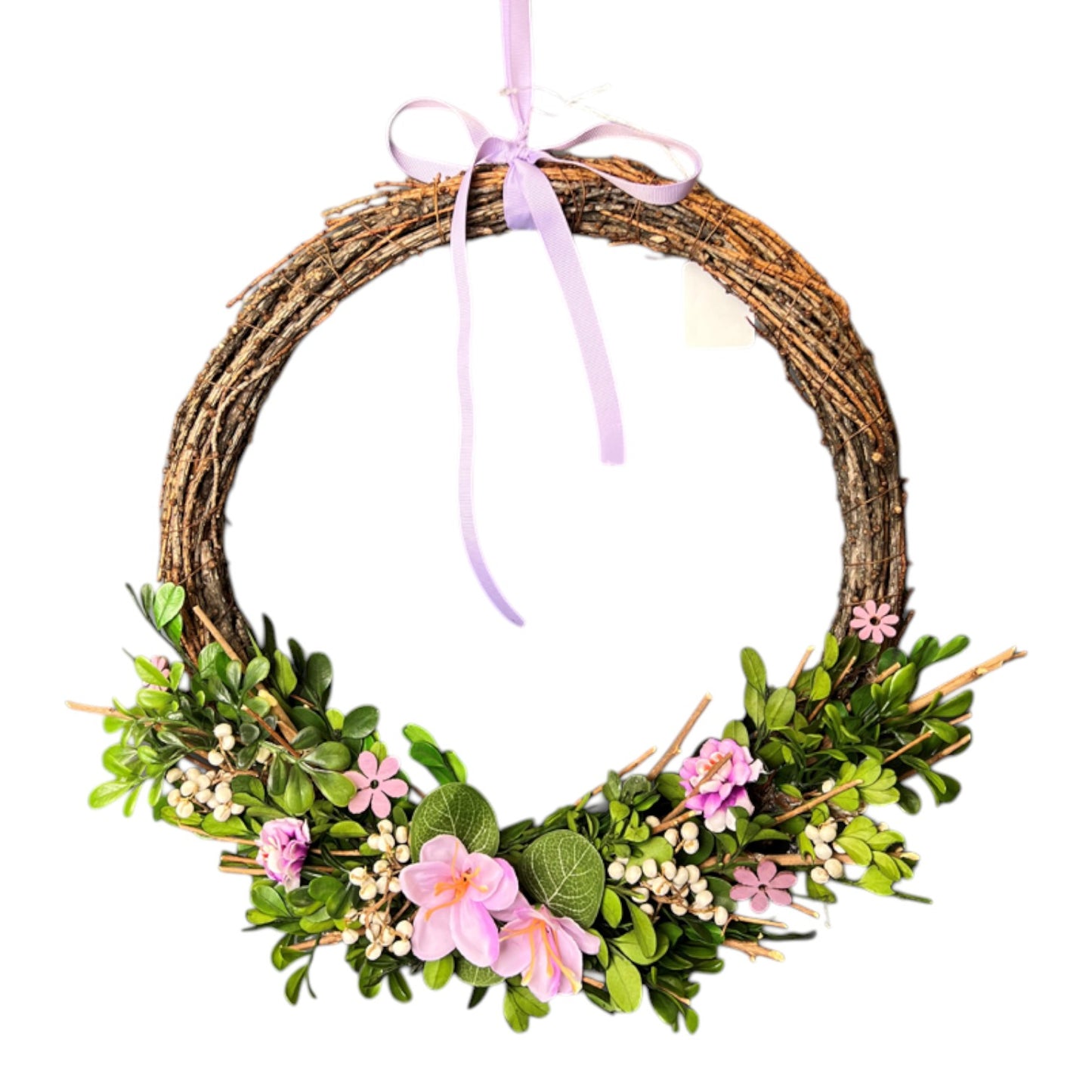 Boxwood And Flower Wreath 37X38X7cm