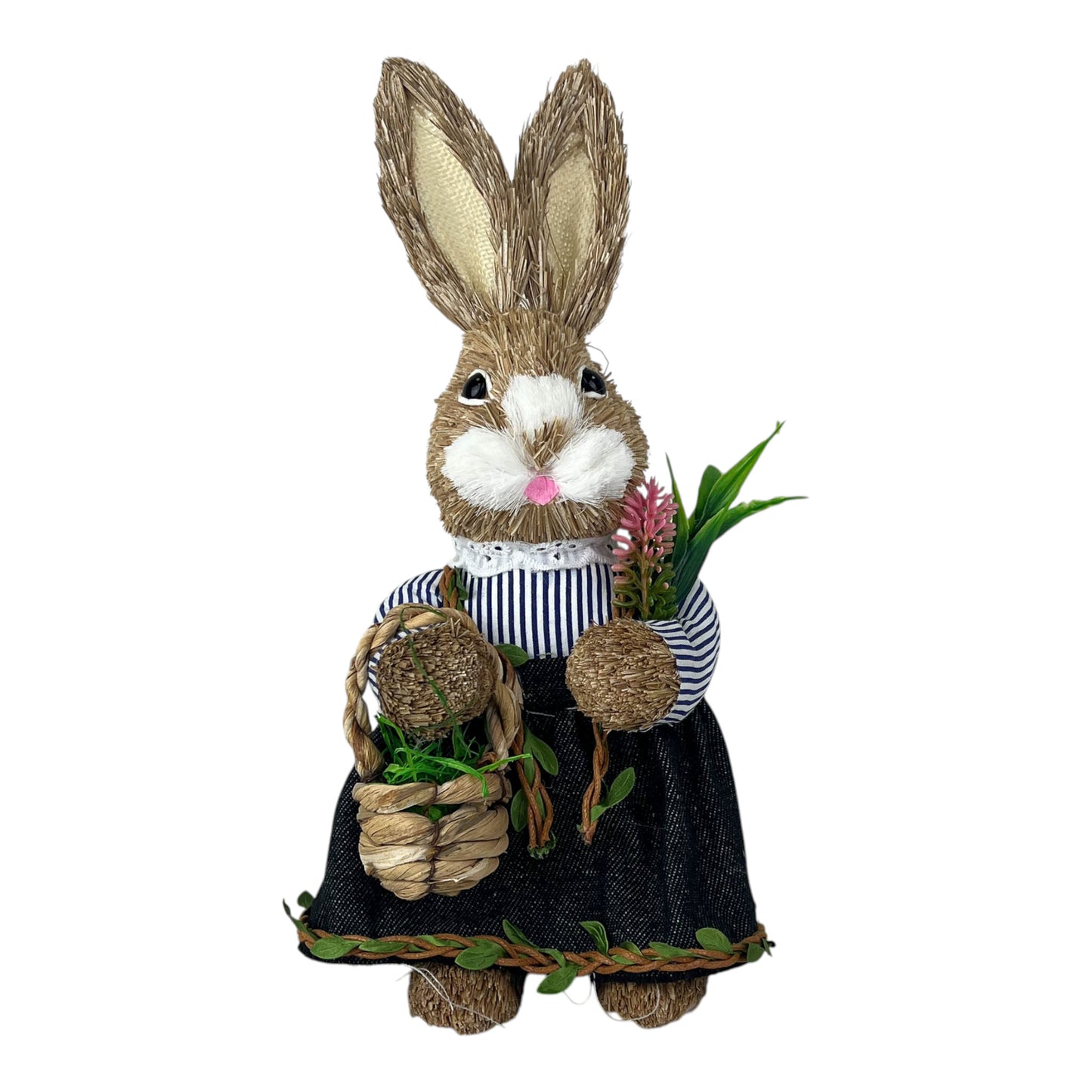 Rabbit Holding A Basket of Flowers