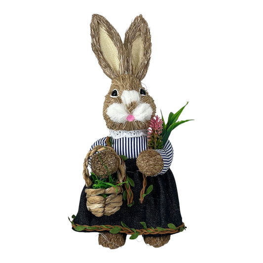 Rabbit Holding A Basket of Flowers