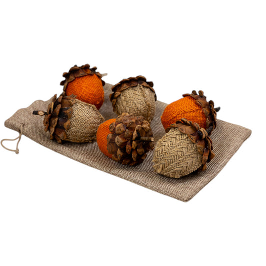 Bag of Six Acorns L6.5xH9cm