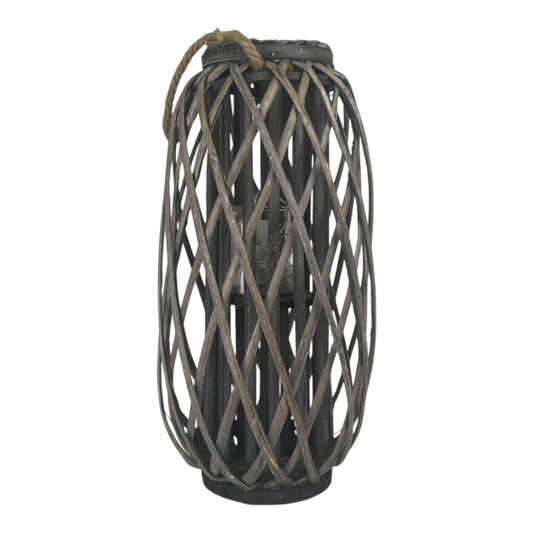 Grey Wicker Lantern 50 cm