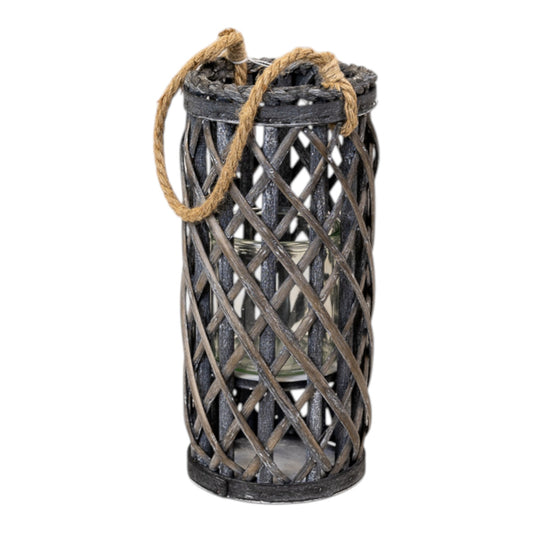 30cm Grey Washed Lantern