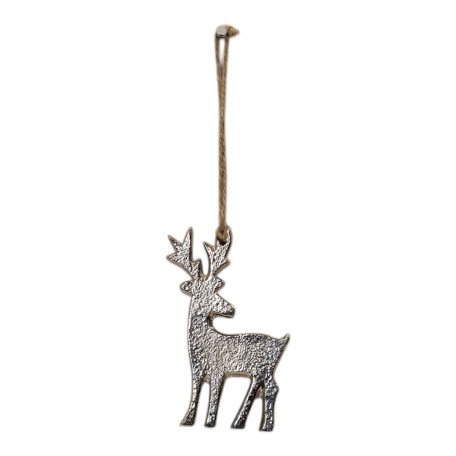 Silver Metal Hanging Reindeer 10cm