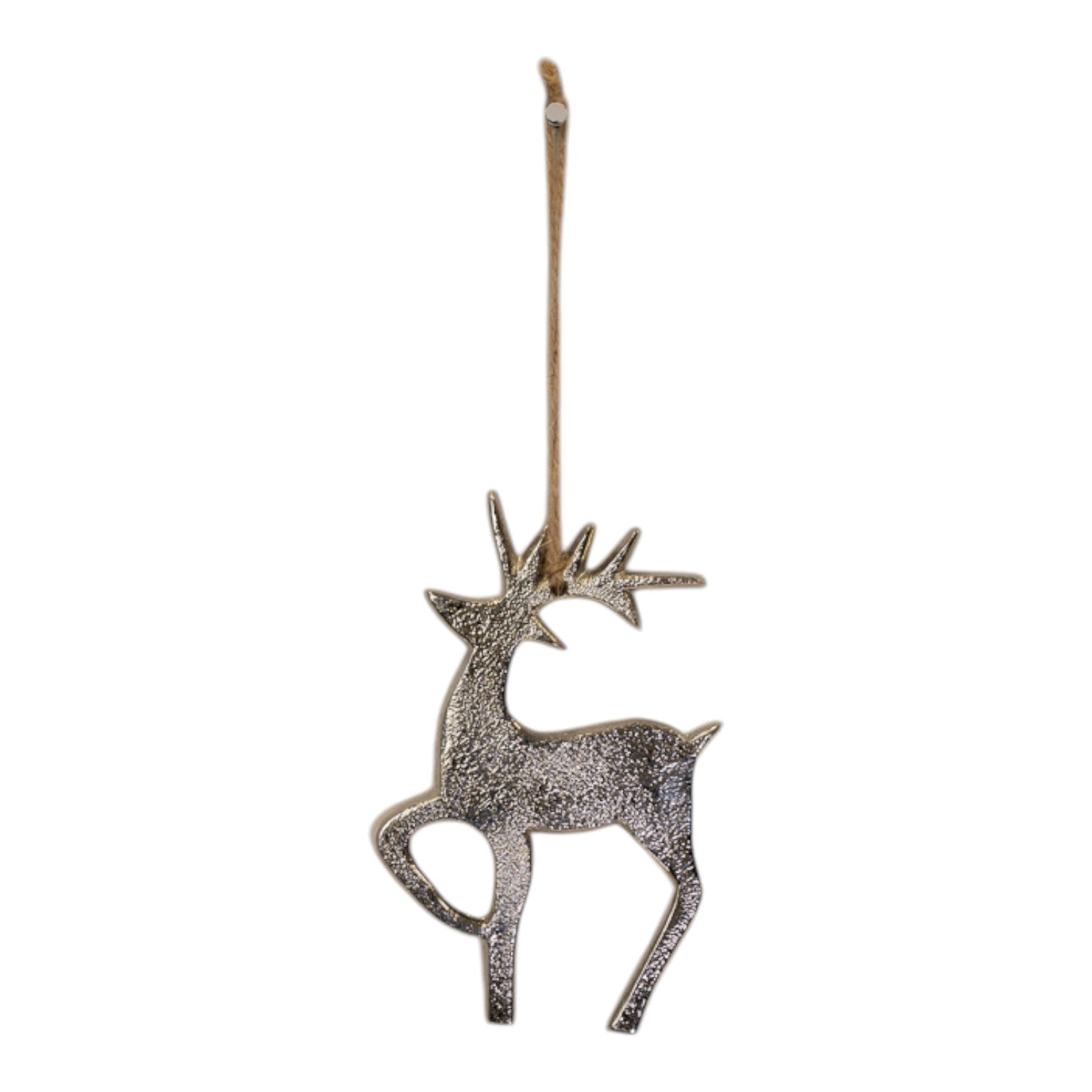 Silver Metal Hanging Reindeer H12cm W8cm