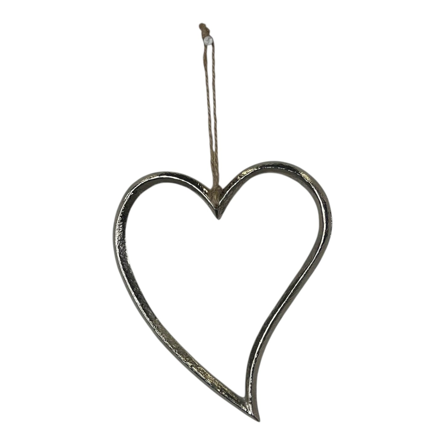 Silver Metal Heart 12cm