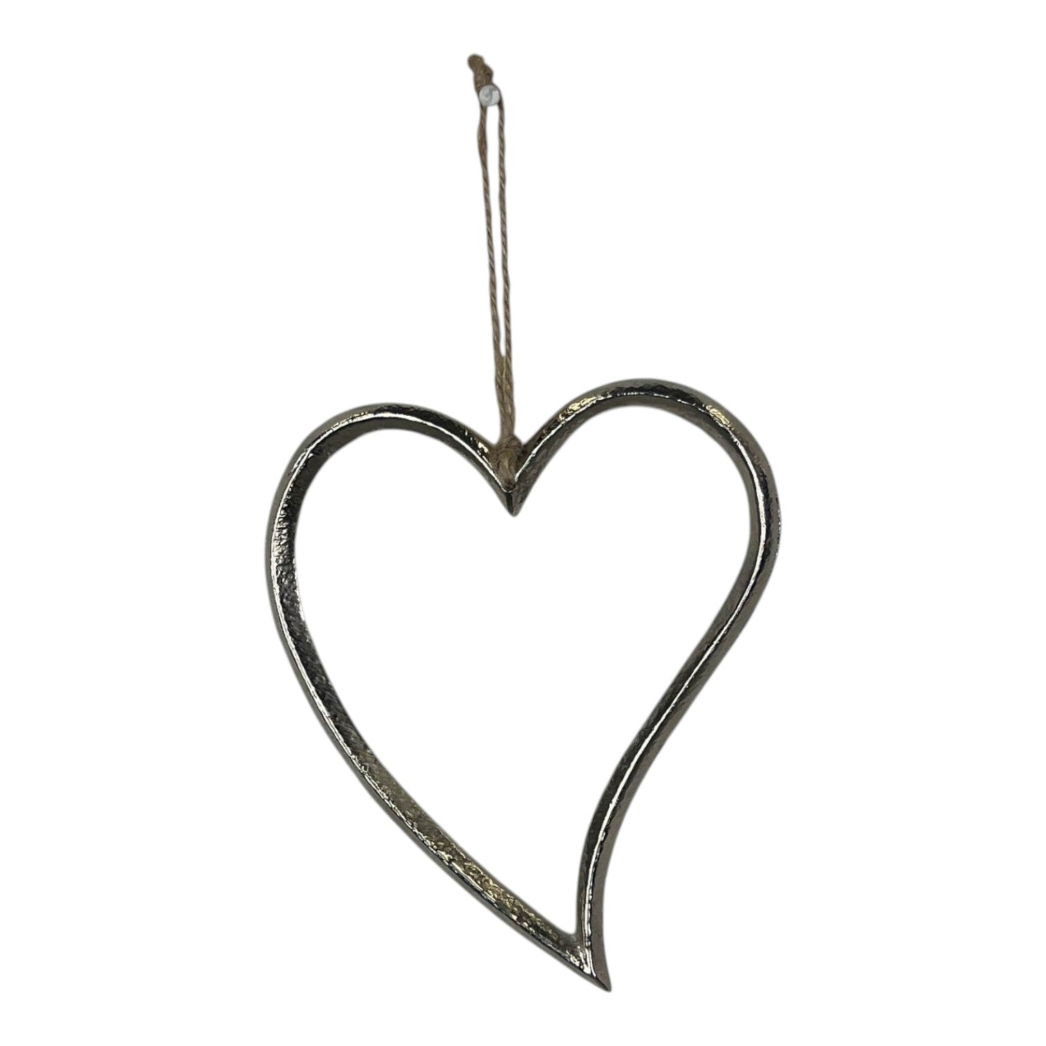 Silver Metal Heart 12cm
