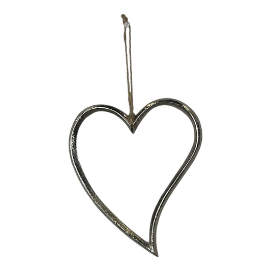 Silver Metal Heart 12cm