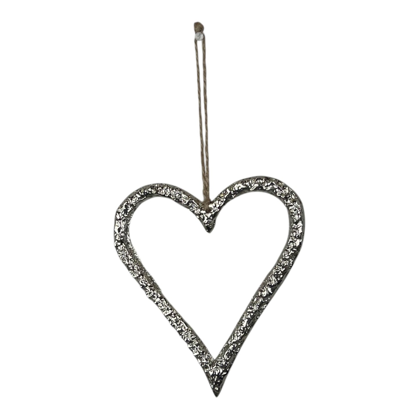 Silver Metal Heart 12cm