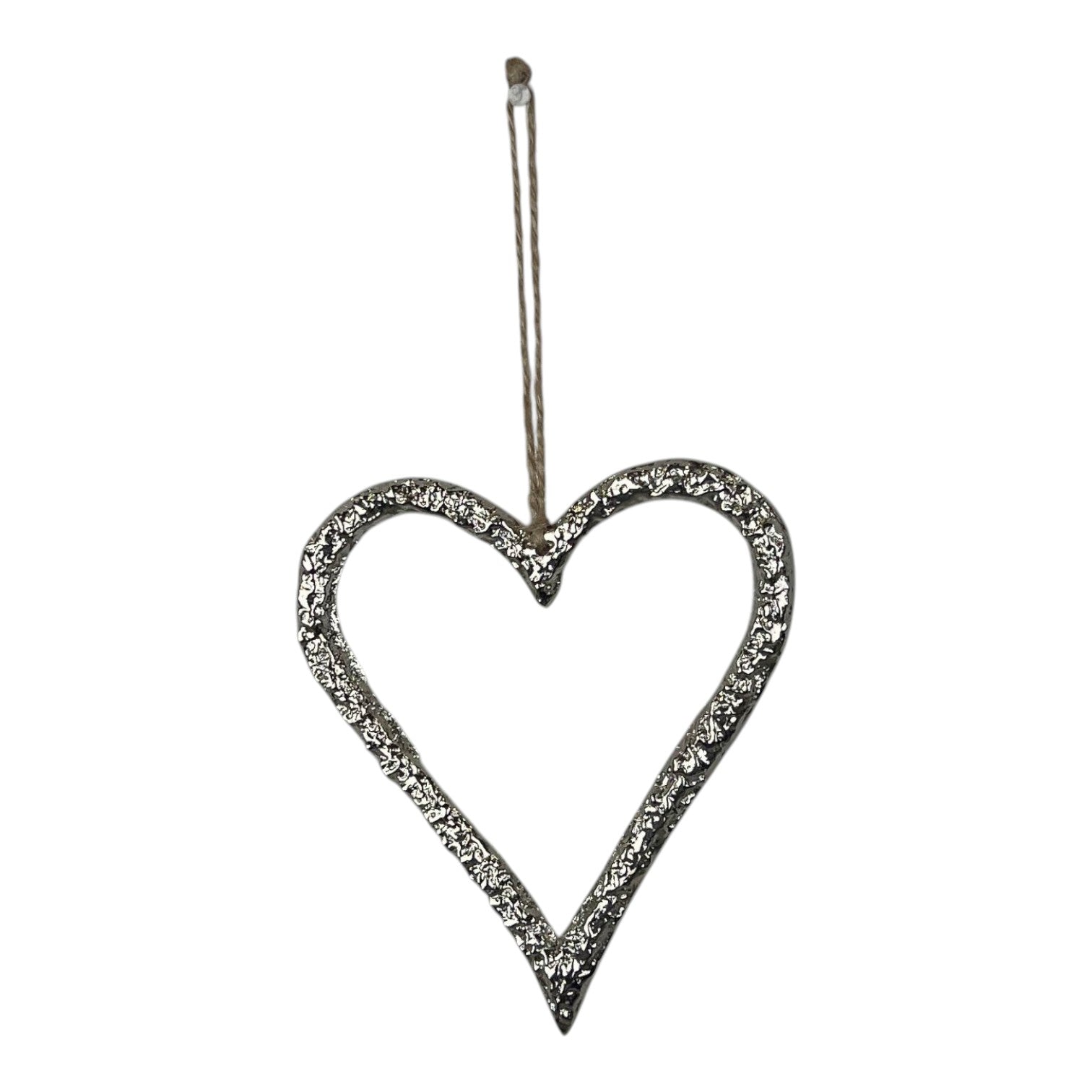 Silver Metal Heart 12cm
