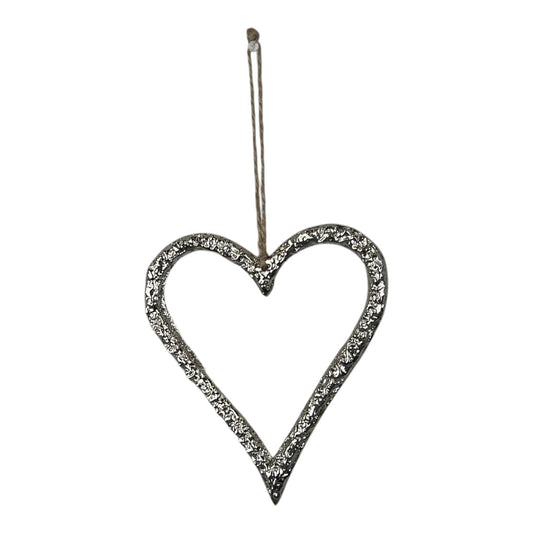 Silver Metal Heart 12cm