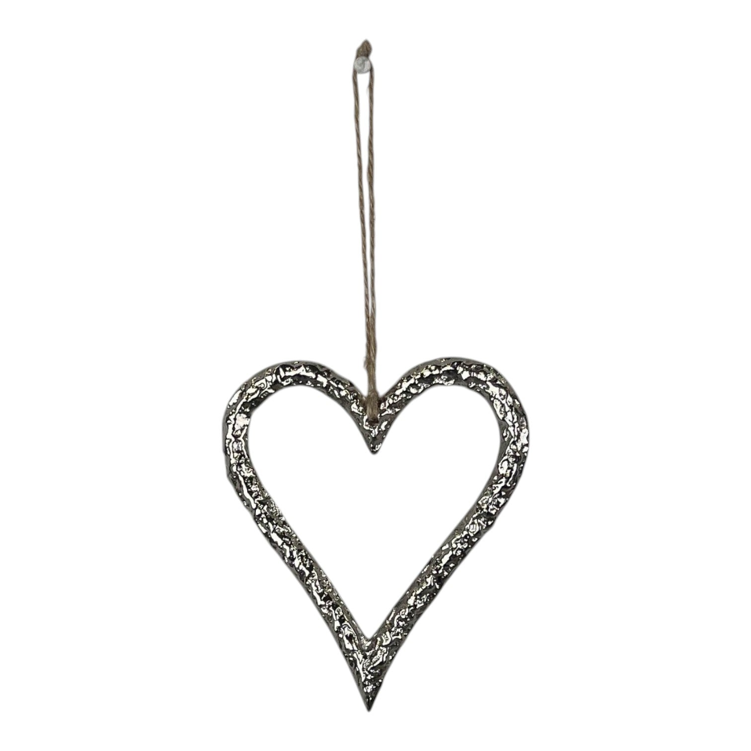 Silver Metal Heart 9cm