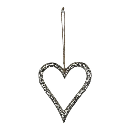 Silver Metal Heart 9cm
