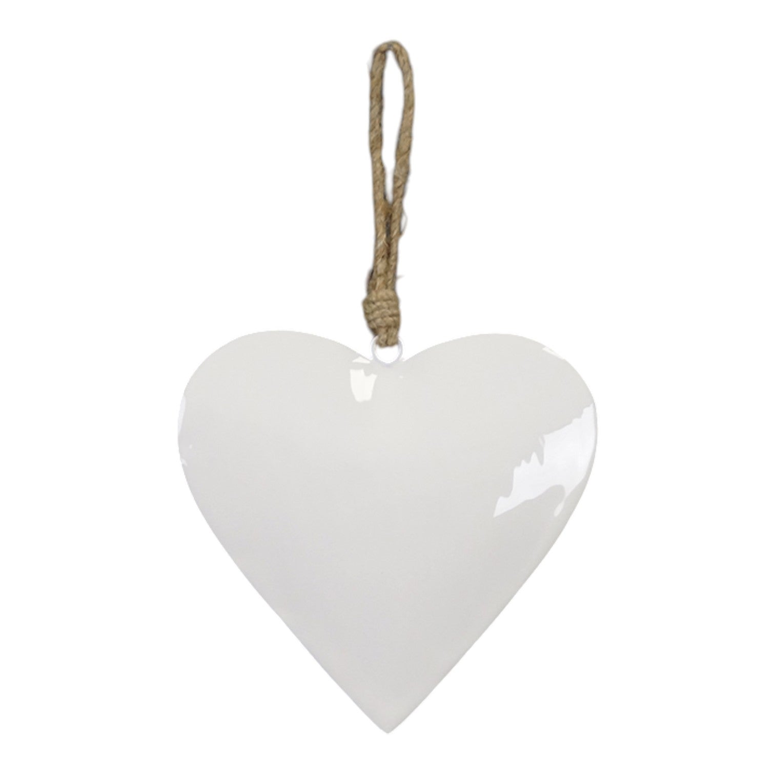White Enamel Hanging Heart (15cm)