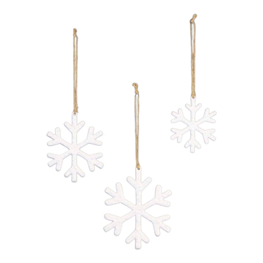 Hanging White Snowflake 8x1x8cm