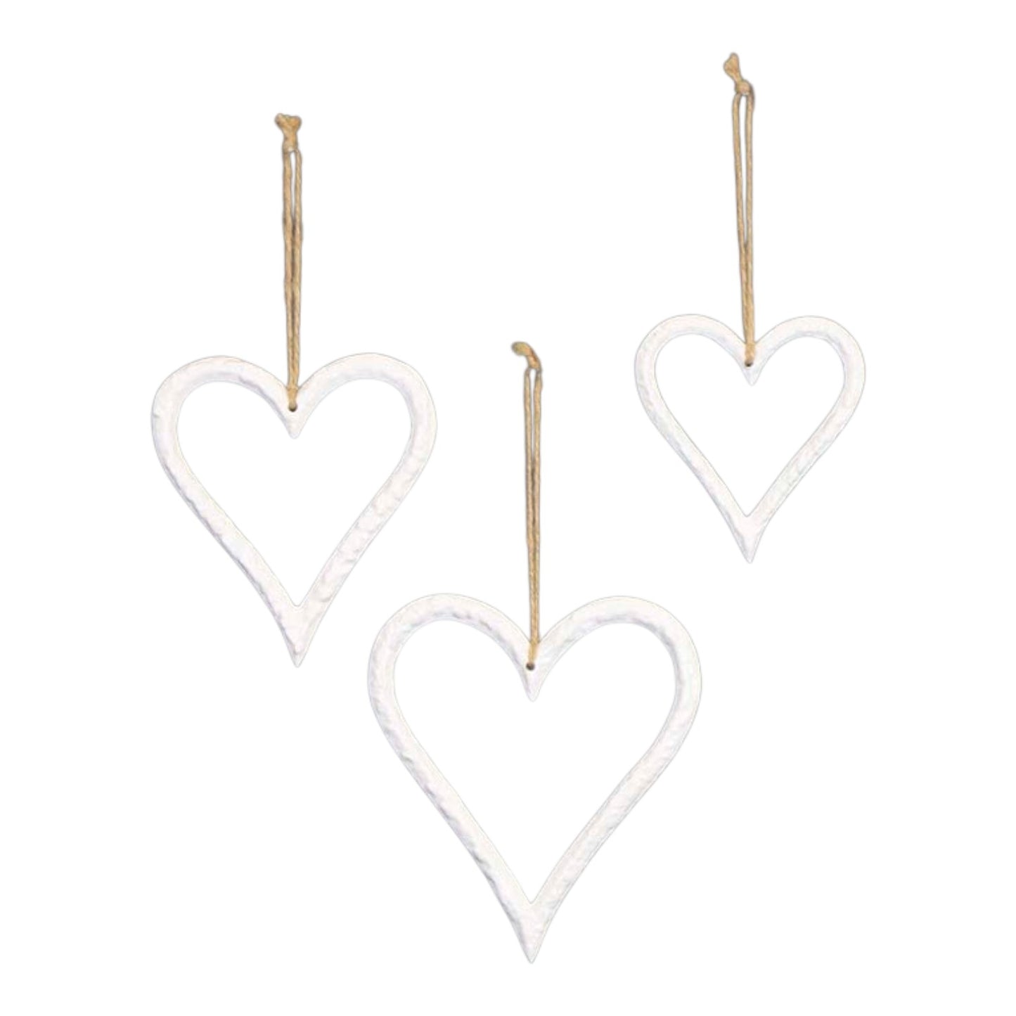 Hanging White Heart 11.5x1x13cm