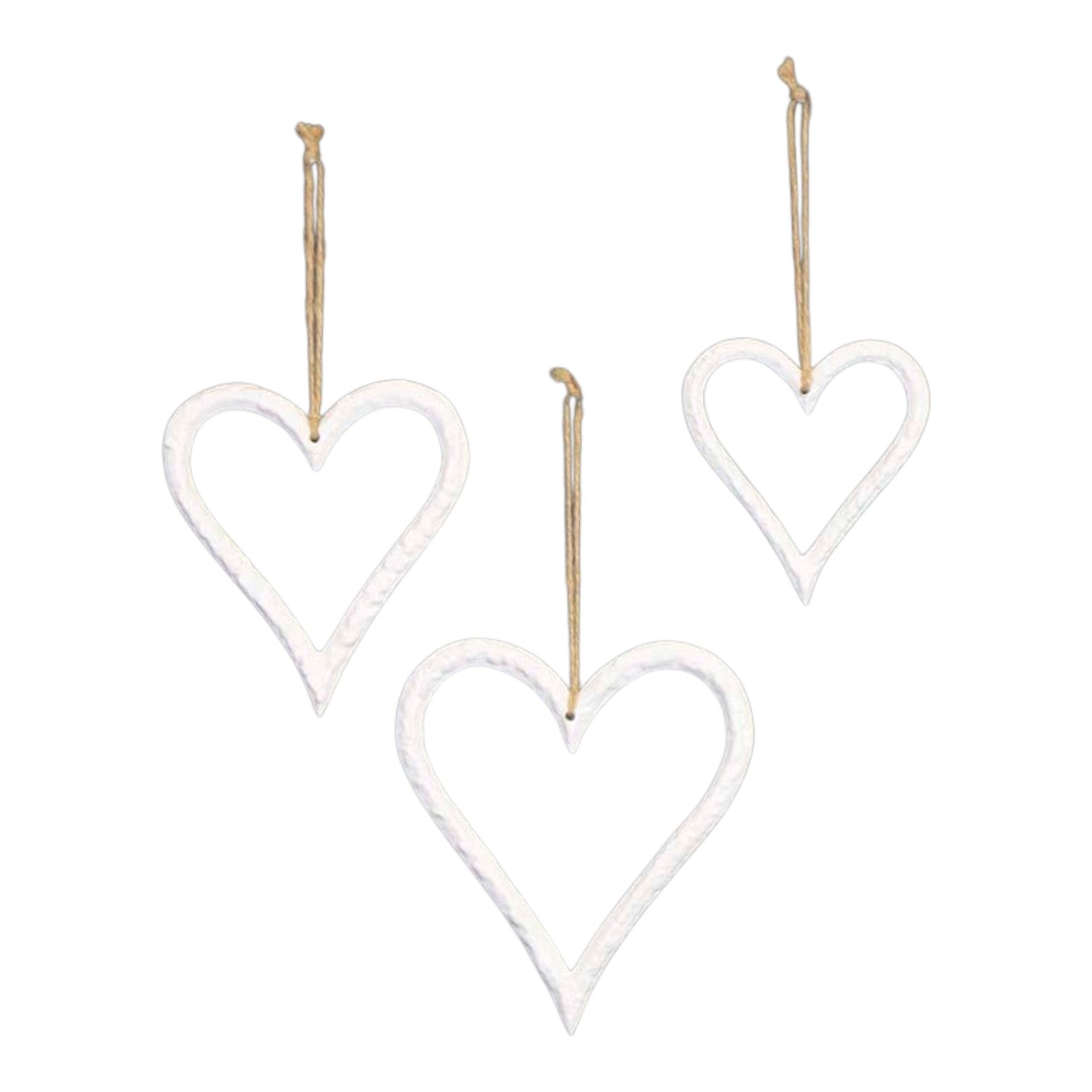 Hanging White Heart 11.5x1x13cm