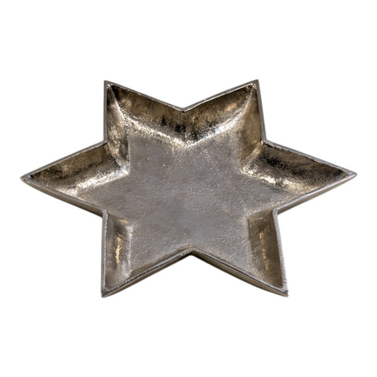 Silver Star Shape Plate 26x26x3cm