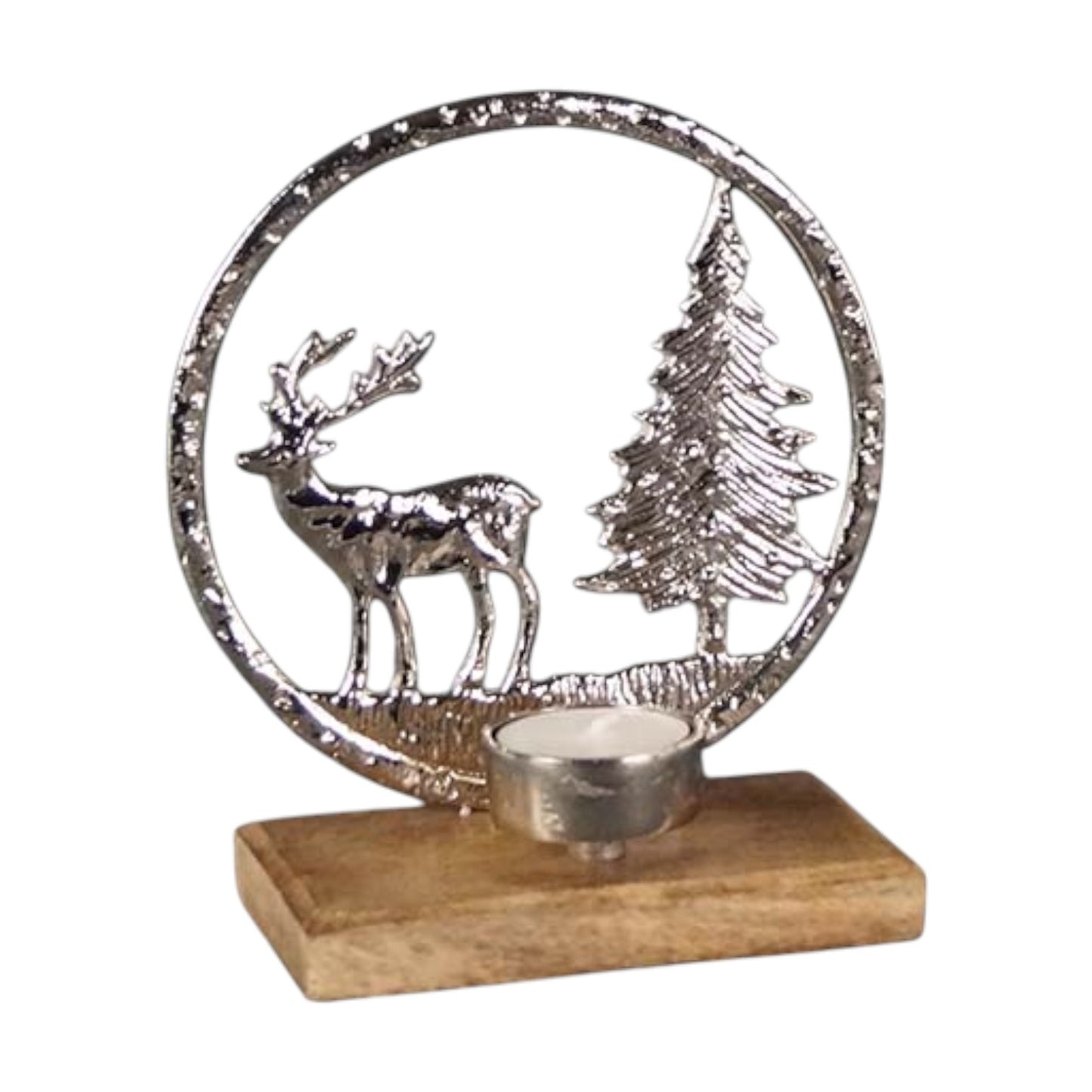 Metal Reindeer Scene Tealight
