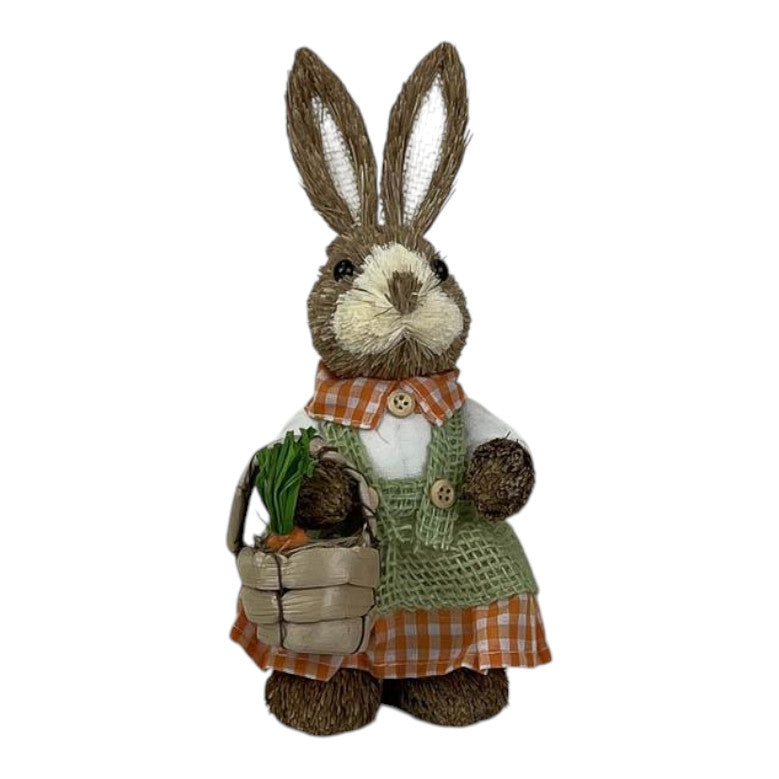 Mrs Rabbit Material Figurine TD9x9cm H23cm
