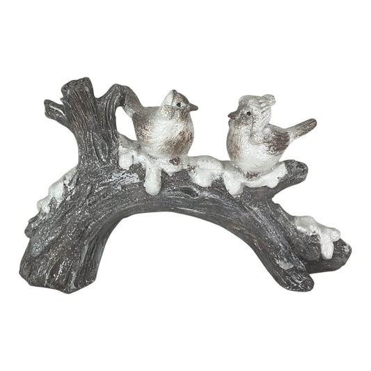 Large Polyresin Birds on Branch L25.5xH15.5xW7cm