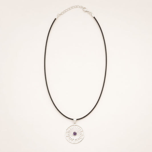 Silver Plated (45cm Cord)- Sun Worship Amethyst
