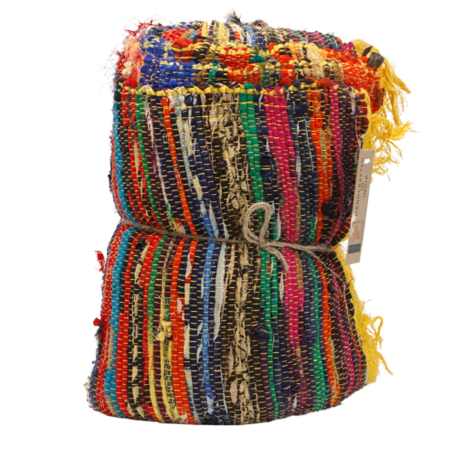 158 x 90cm Luxury Rag Rug - Yellow