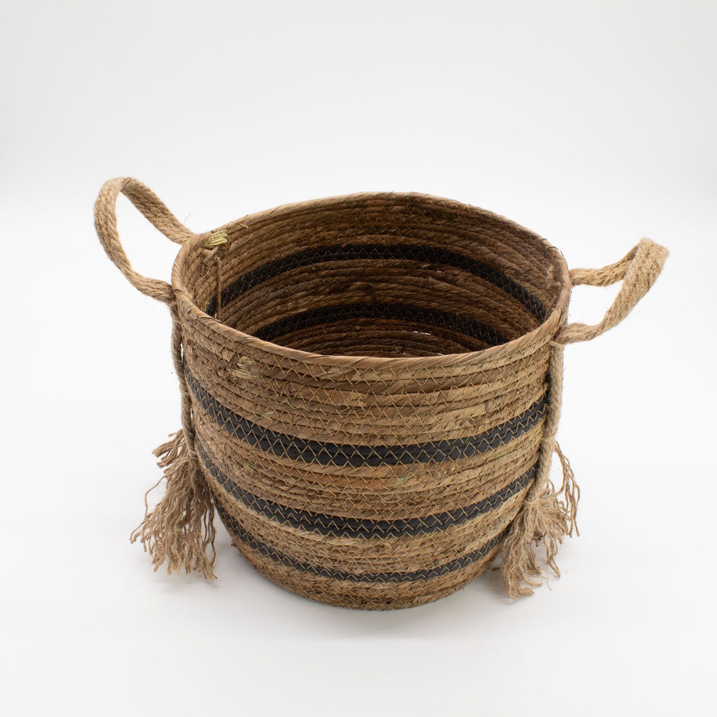 Bananna Leaf & Seagrass Large Baskets - Natural Browns- Set of 6