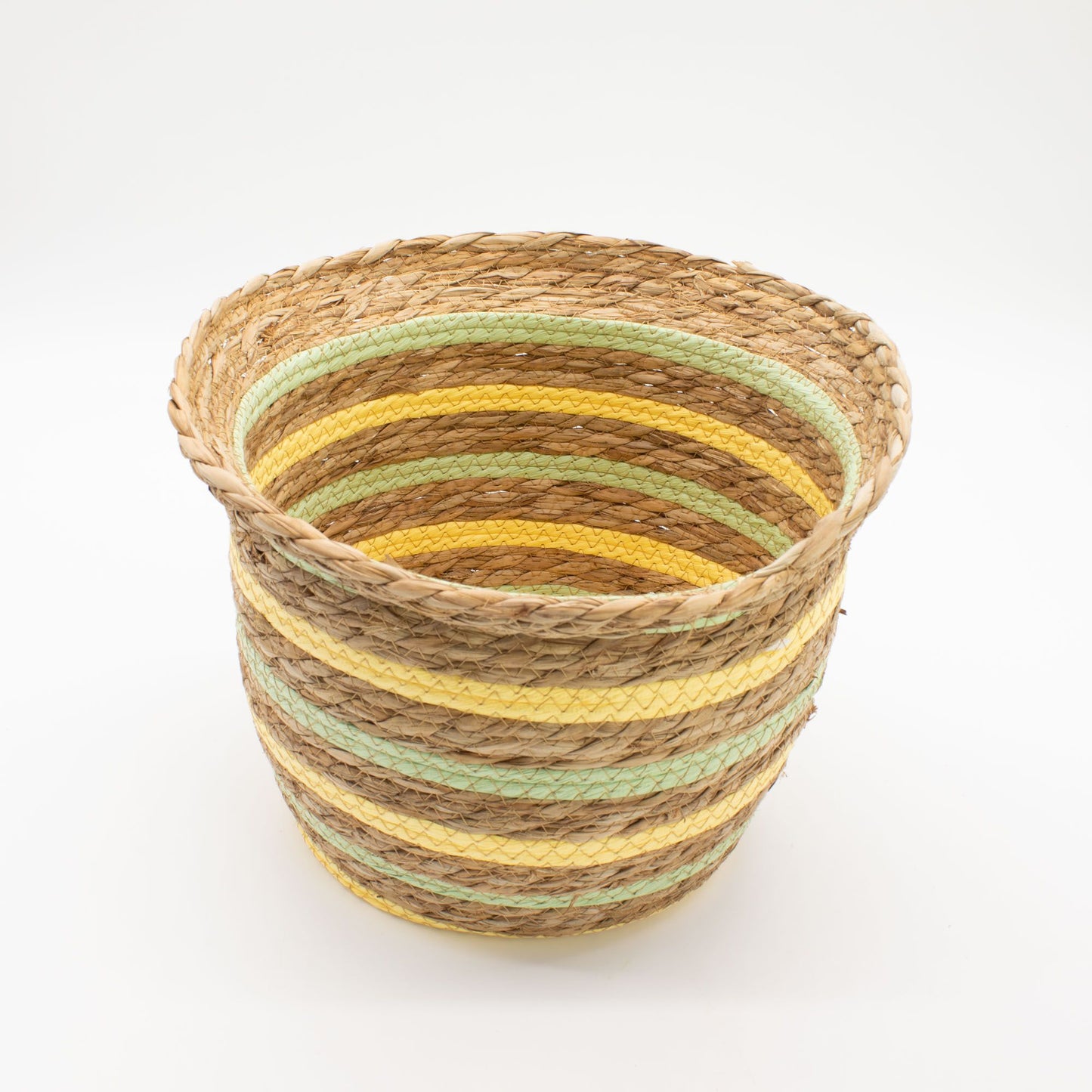 Seagrass & Straw Vase Shaped Baskets  - Natural Yellow & Green - Set of 4