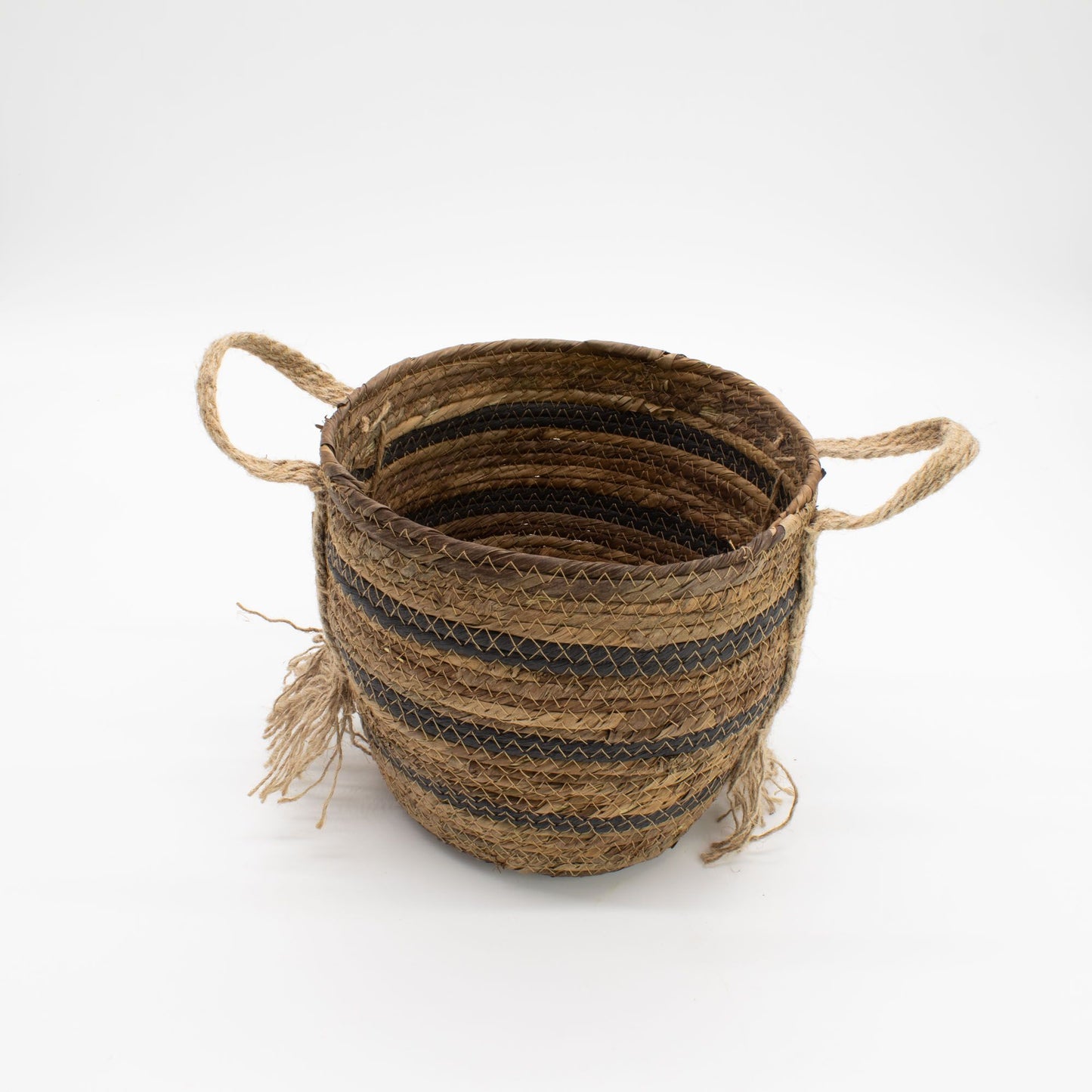 Bananna Leaf & Seagrass Large Baskets - Natural Browns- Set of 8