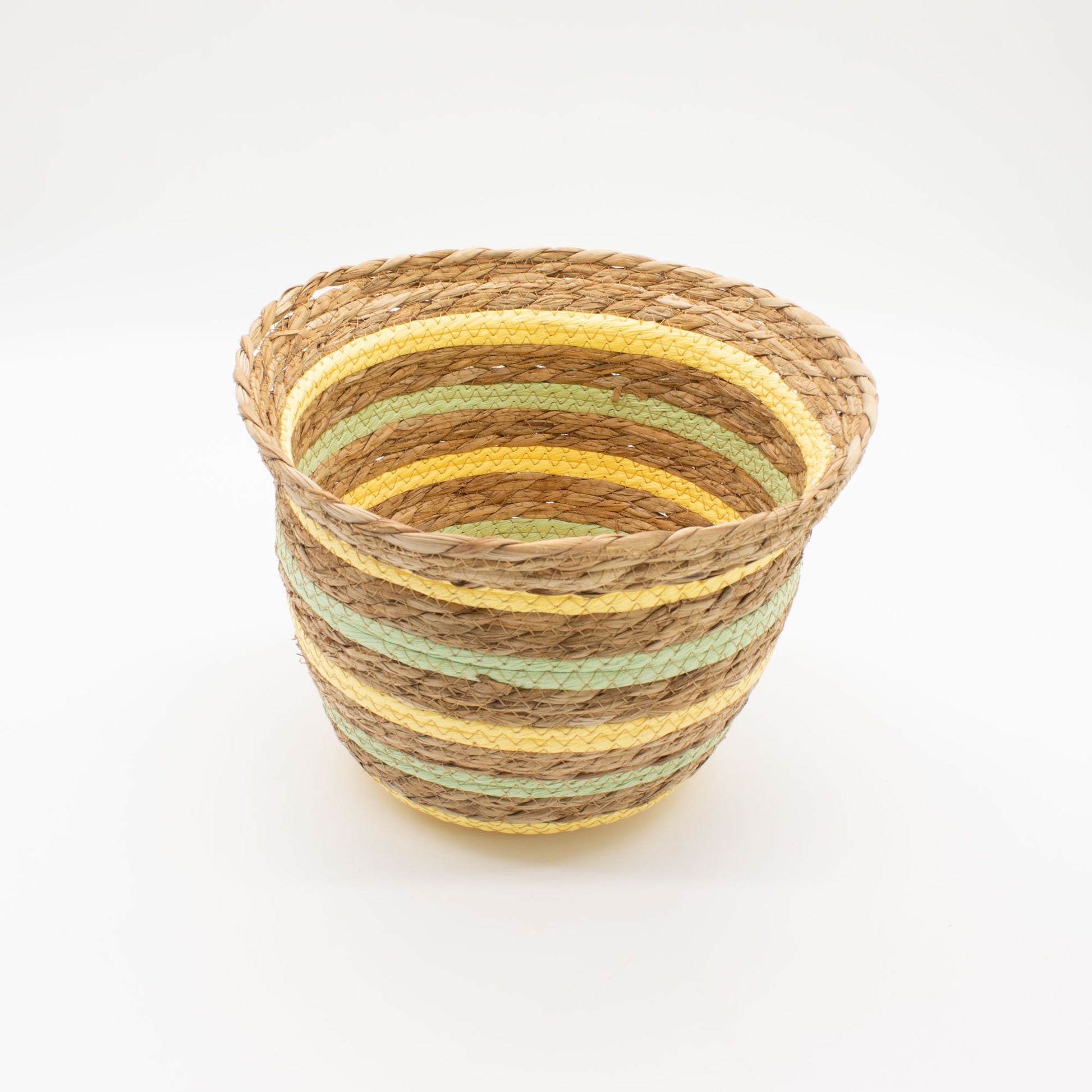 Seagrass & Straw Vase Shaped Baskets  - Natural Yellow & Green - Set of 10