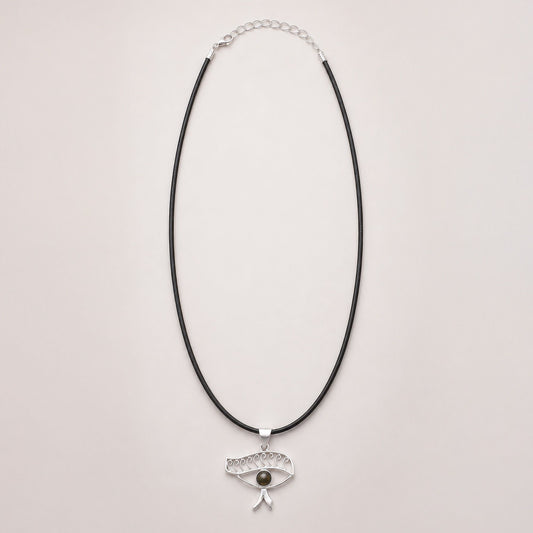 Silver Plated (45cm Cord)- Cleopatra Eye - Iolite