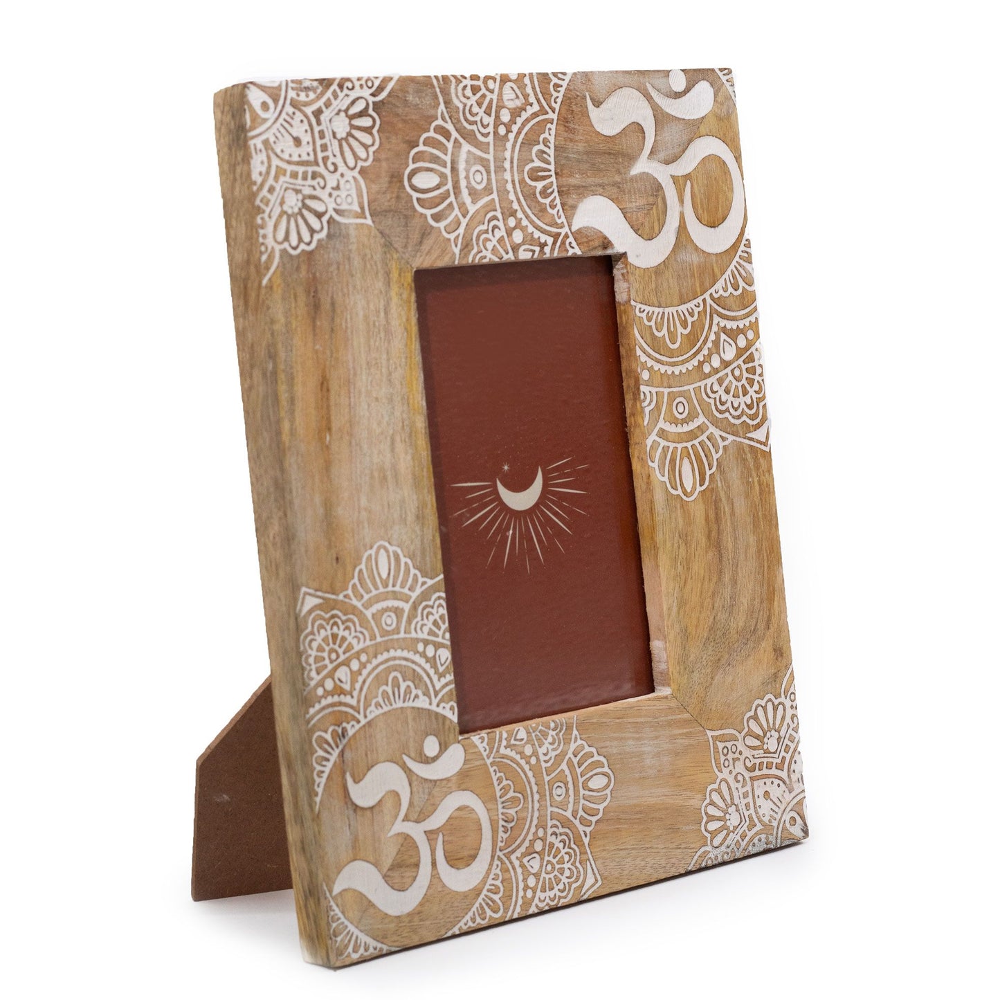 Medium Mango Wood Picture Framel (for 10x15cm) 26x20x2cm - Mandala - White