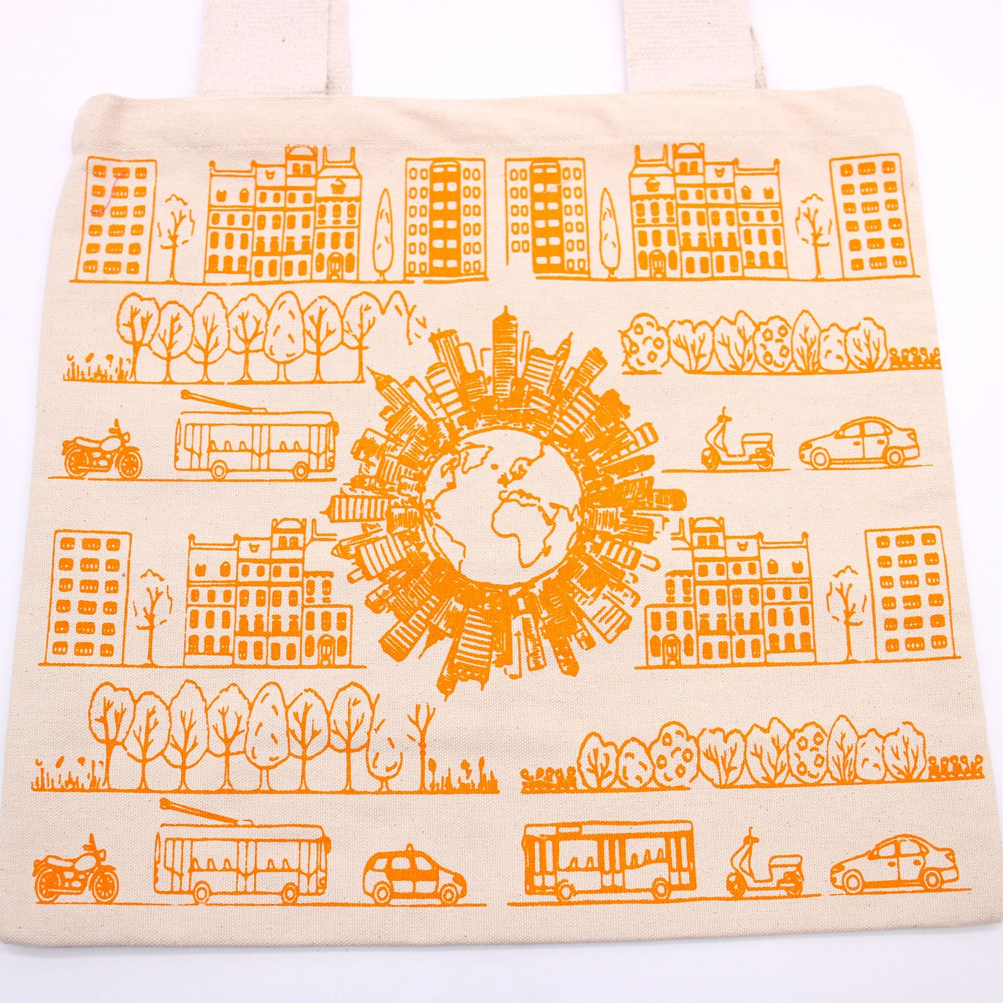 Big Cotton Shopping Bag - 38x42cm - City Life - 10oz