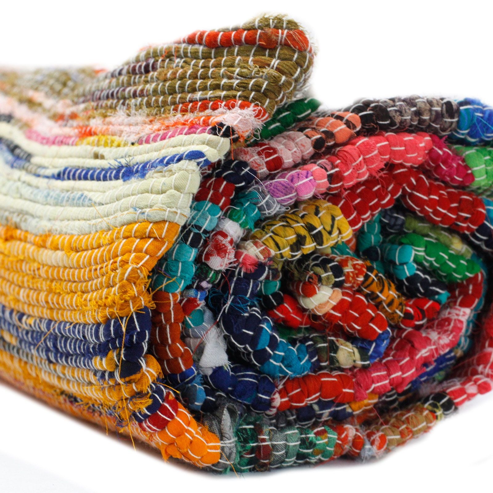 158 x 90cm Luxury Rag Rug - Natural