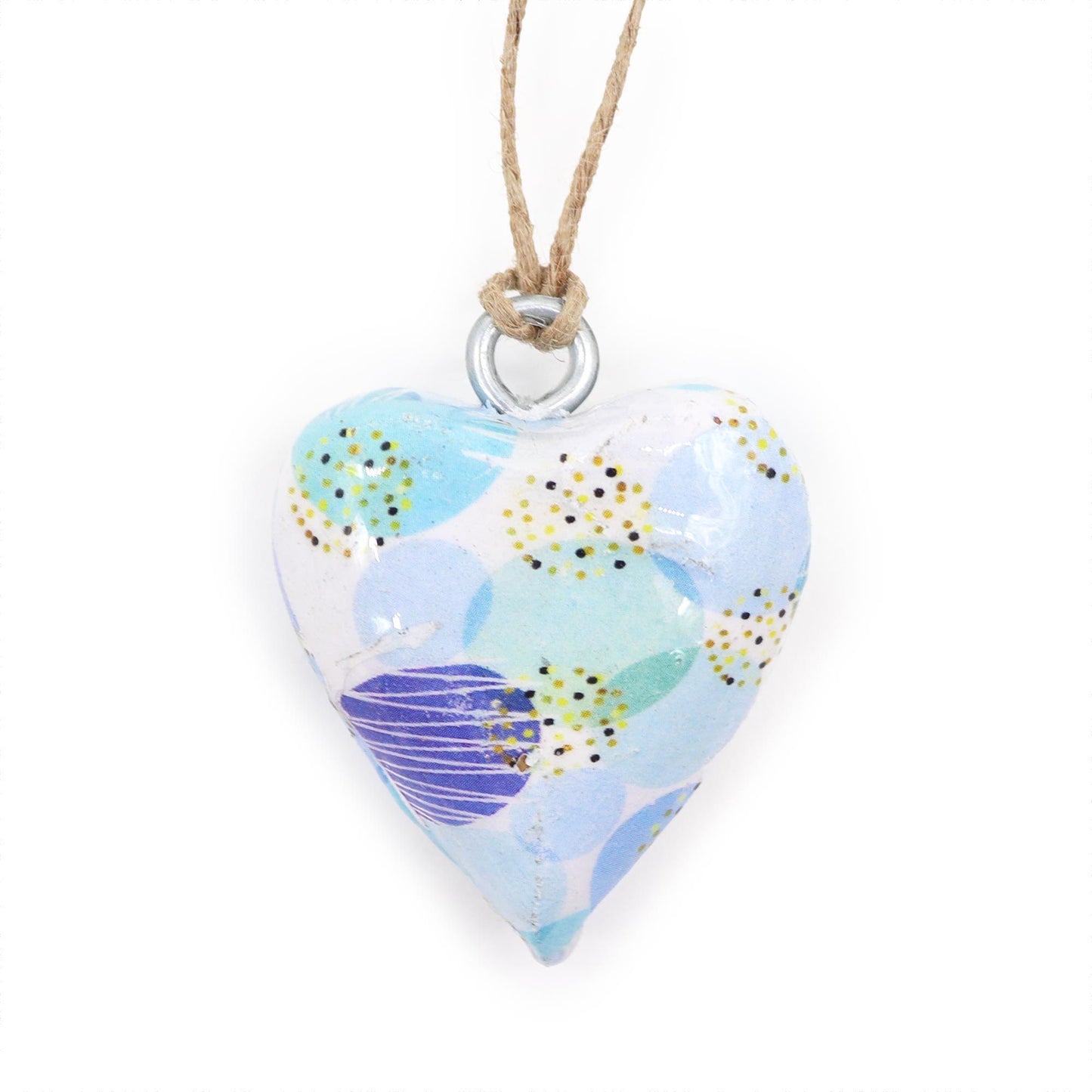 Decor Wood Heart -  Blue Abstract