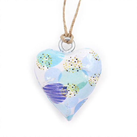Decor Wood Heart -  Blue Abstract