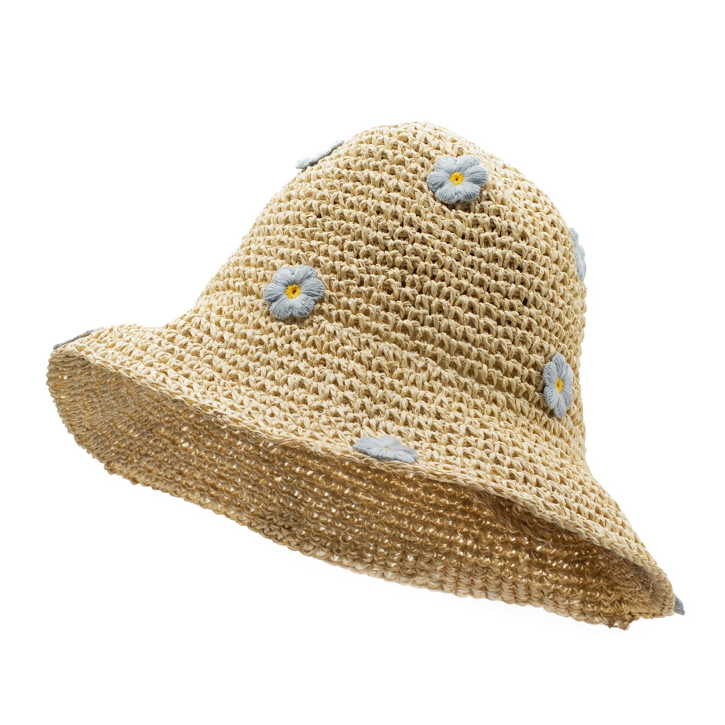 Nomad Sari Floppy Straw Sun Hat - Coffee & Daisies
